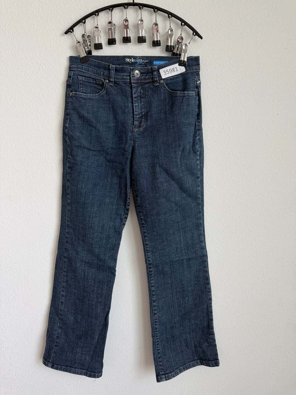 Style & Co. Petite Tummy Control Dark Wash Denim Bootcut Jeans
